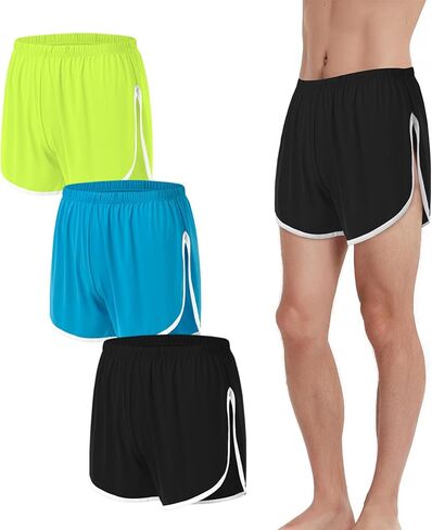 JINSHI Men's Side Split Boxer Shorts Casual Workout Athletic Boxers Trunks Loose Lounge Home Wear M L XL 2XL 3XL in Saudi Arabia