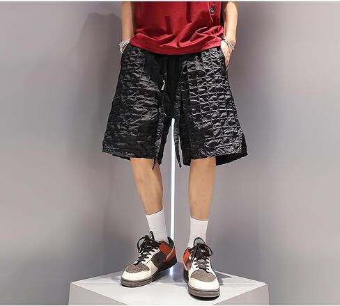 MOKEWEN Men's Drawstring Techwear Jogger Cargo Streetwear Shorts with Pockets in Kuwait
