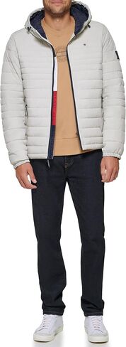 Tommy Hilfiger Men's Stretch Poly Hooded Packable Jacket, Port, Medium in Kuwait