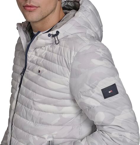 Tommy Hilfiger Men's Stretch Poly Hooded Packable Jacket, Port, Medium in Kuwait