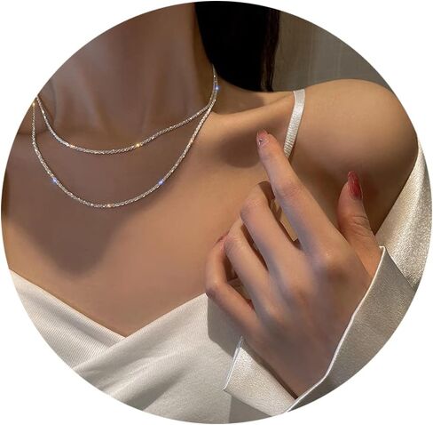 925 Sterling Silver Singapore Chain Clasp Clasp Paperclace Necklace for Women Farndicling سلسلة 2mm2.5mmmmm4mm5mmms لها in Kuwait