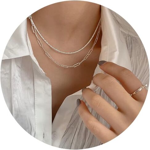 925 Sterling Silver Singapore Chain Clasp Clasp Paperclace Necklace for Women Farndicling سلسلة 2mm2.5mmmmm4mm5mmms لها in Kuwait