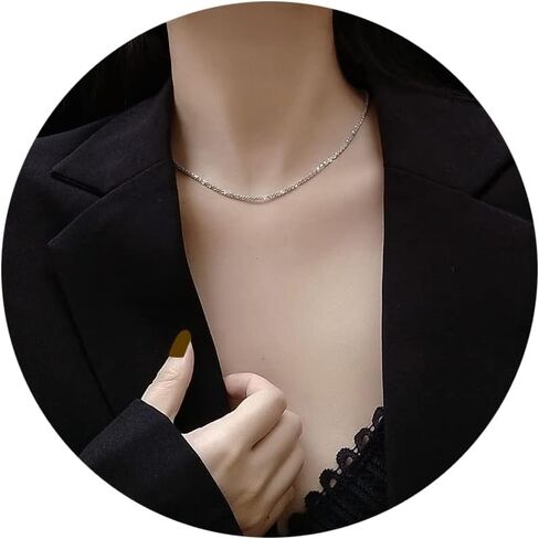 925 Sterling Silver Singapore Chain Clasp Clasp Paperclace Necklace for Women Farndicling سلسلة 2mm2.5mmmmm4mm5mmms لها in Kuwait