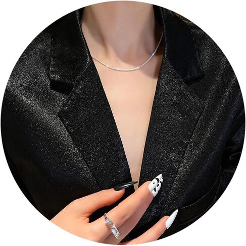 925 Sterling Silver Singapore Chain Clasp Clasp Paperclace Necklace for Women Farndicling سلسلة 2mm2.5mmmmm4mm5mmms لها in Kuwait