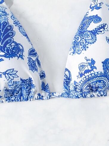 SOLY HUX Women's Summer Floral Print Halter Bikini Tops Tie Back Padded Swimsuit Top Beachwear in Saudi Arabia