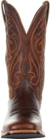 Mens Brown Cowboy Boots Square Toe Shoes Fall Boots for Men Leather Country Work Boot in Kuwait