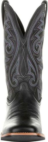 Mens Brown Cowboy Boots Square Toe Shoes Fall Boots for Men Leather Country Work Boot in Kuwait