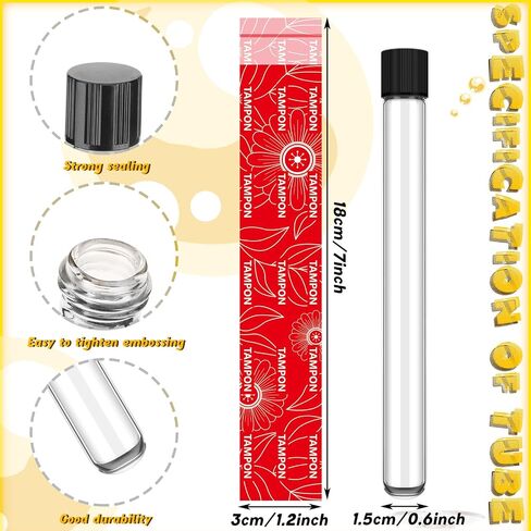 84 Pcs Tampon Set: 12 Reusable Plastic Tubes & 72 Tampon Reusable Wrappers for Women, White, Plastic, Polished in Saudi Arabia