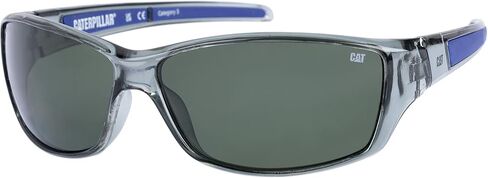 Caterpillar Men's CTS-8016 Polarized Wrap Sunglasses, Rubberized Matte Grey, 65 mm in Saudi Arabia