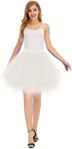 Boolavard البالغين النساء الثمانينات توتو تنورة الطبقات Tulle petticoat هالوين توتو in Saudi Arabia