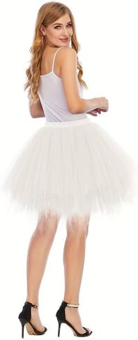 Boolavard البالغين النساء الثمانينات توتو تنورة الطبقات Tulle petticoat هالوين توتو in Saudi Arabia