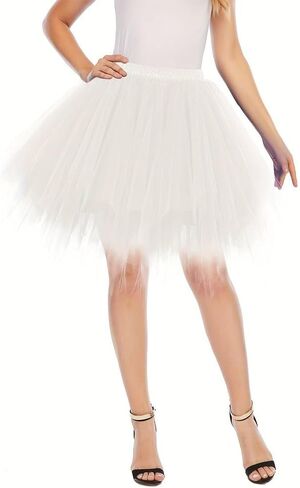 Boolavard البالغين النساء الثمانينات توتو تنورة الطبقات Tulle petticoat هالوين توتو in Saudi Arabia