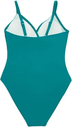Women's One Piece Swimsuit Slimming Tummy Control Bathing Suit High Waist High Cut Ruched V Neck Vintage Swimwear in Kuwait