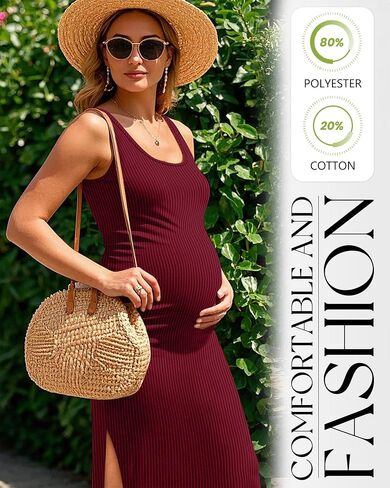 Neer 2 Pack Women's Cotton Cotton Alcyless Dresses Frustes ، Scoop Dick Side Slit Clits Eltsics Ruched BodyCon in Saudi Arabia
