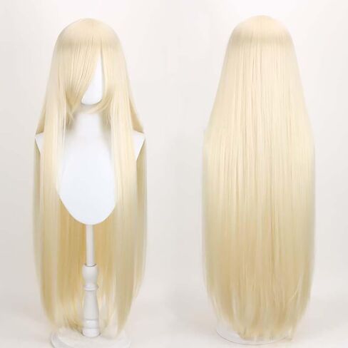 40IN Long Black Straight Wig Anime Fashion Women's Cosplay Role Play with Bangs for Halloween Comics comic con with Wig Cap Heat Resistant (Black) in Saudi Arabia