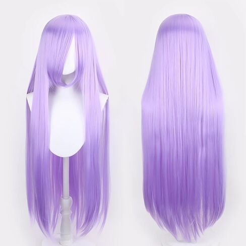 40IN Long Black Straight Wig Anime Fashion Women's Cosplay Role Play with Bangs for Halloween Comics comic con with Wig Cap Heat Resistant (Black) in Saudi Arabia