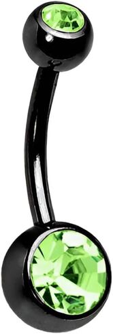 1pcs كرة فضي مع لون الزركون 1.6 ملم (14g) سرة بطن أزرار البطن حلقات زر الحديد ثقب المجوهرات من الفولاذ الجراحي الصلب in Kuwait