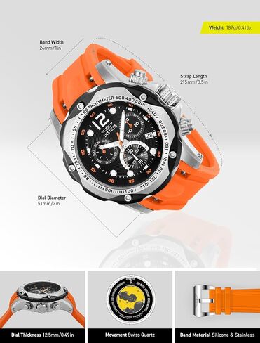 Invicta Men's 20072 Speedway Analog Display Swiss Quartz Orange Watch in Saudi Arabia