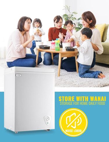 5.0 Cubic Feet Chest Freezer Small Deep Freezers with Removable Storage Basket Free Standing Top Door Compact Freezer 7 Gears Temperature Control Energy Saving for Office Dorm Apartment in Saudi Arabia
