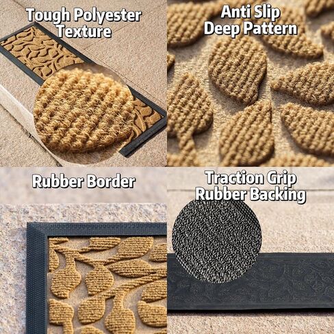 Aucuda 6pcs 8.5 "× 30" سلم Coco Coir Stair للشيوخ والكلب على خطوات خشبية داخلية ، شتاء ، عداء الجليد الدرج غير المنزلق مع دعم المطاط ، سجادة درج الحصير للقبضة في الهواء الطلق in Kuwait