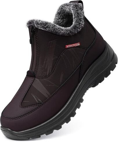 TEMOFON Winter Snow Boots for Women: Waterproof Warm Fur Lined Walking Outdoor Ankle Booties Slip on Snow Shoes Size 5-12 in Saudi Arabia