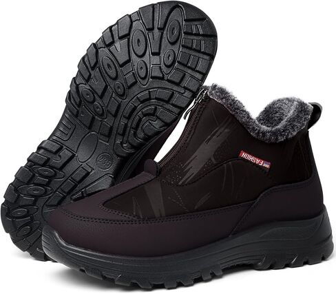 TEMOFON Winter Snow Boots for Women: Waterproof Warm Fur Lined Walking Outdoor Ankle Booties Slip on Snow Shoes Size 5-12 in Saudi Arabia