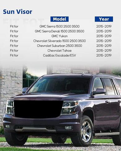 Left Driver Side Sun Sun مع مصابيح LED تناسب GMC Sierra/Sierra Denali 1500 2500 3500 شيفروليه سيلفرادو 1500 2500 3500 2014-2019 ، استبدل 23459655 (رمادي) in Kuwait