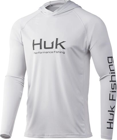 HUK mens Pursuit Hoodie | Performance Long-sleeve +30 UPF Shirt, Fresh Salmon, Large US in Saudi Arabia