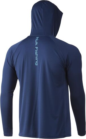 HUK mens Pursuit Hoodie | Performance Long-sleeve +30 UPF Shirt, Fresh Salmon, Large US in Saudi Arabia