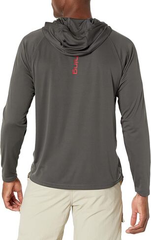 HUK mens Pursuit Hoodie | Performance Long-sleeve +30 UPF Shirt, Fresh Salmon, Large US in Saudi Arabia