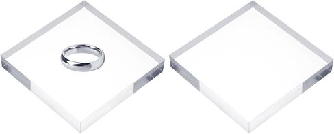 UXCELL 2PCS كتل عرض مربعة أكريليك ، 101.6 × 101.6 مم/4 "× 4" عرض مجوهرات صافية قاعدة مصقولة مصقولة حامل حامل الحامل لسباق مجوهرات سوار. in Saudi Arabia