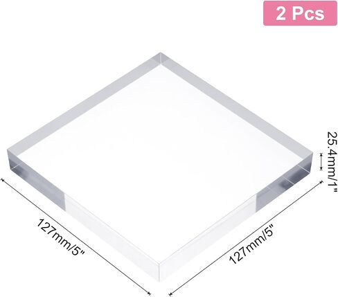 UXCELL 2PCS كتل عرض مربعة أكريليك ، 101.6 × 101.6 مم/4 "× 4" عرض مجوهرات صافية قاعدة مصقولة مصقولة حامل حامل الحامل لسباق مجوهرات سوار. in Saudi Arabia