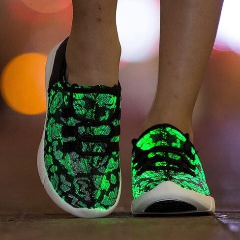 7ipupas Fiber Optic LED Light up Shoes for Kids, Men and Women, Lightweight Sneakers USB Charging Glowing Party Shoes (US 11.5 Women/9.5 Men = EUR 43, Black) in Saudi Arabia