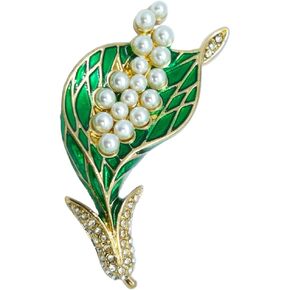 Mother's Day Gift Calla Lily Brooch Rhinestone Crystal Flower Brooches Calla Lily Lapel Pins for Women Elegant Dress Accessories