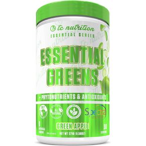 Essential Greens Powder | Optimize Health + Energy | Spectra, Organic Matcha, Spirulina, More | Probiotics & Digestion Support, Antioxidants | Stevia Sweetened, Saskatoon Berry,30 Serv, Non-GMO, Vegan