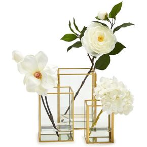 Two's Company Rectangular Windows Set of 3 Vases/Candleholder in 3 Sizes