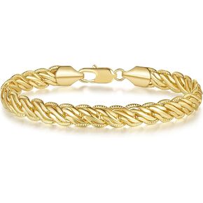 Gold Bracelets 14K Gold Bracelets for Women Rope or Braided Bracelet for Women Dainty Chain Mens Womens Bracelet 6.5/7/7.5/8/9in