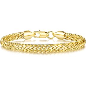 14K Gold Bracelets for Women Mens bracelet Link Foxtail 14K Gold Chain Bracelets for Women Trendy Dainty Bracelets for women 6.5-9in