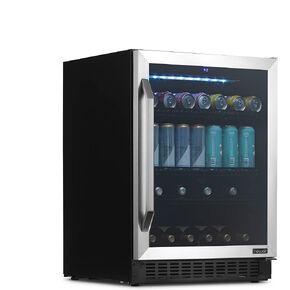 NewAir 24" Wine and Beverage Refrigerator Cooler, 20 Bottle and 70 Can Capacity, Built-in or Freestanding Dual Zone Fridge in Stainless Steel with Splitshelf ™ AWB-400DB in Saudi Arabia