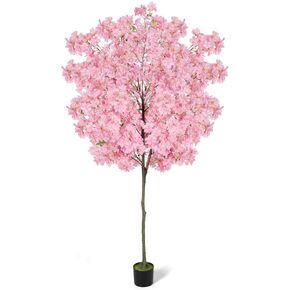 6Ft Tall Cherry Blossom Artificial Tree,Fake Pink Cherry Blossom Tree,Lifelike Decorative Plant in Pot for Indoor/Outdoor, Christmas, Garden,Home Office Dec