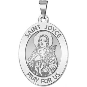 PicturesOnGold.com Saint Joyce Religious Medal - 1/2 X 2/3 Inch Size of Dime, Sterling Silver