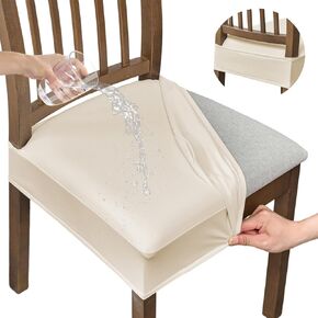 Eco-Ancheng Chair Cover Velvet Seat Covers for Dining Room Chairs 2PCS Stretch Chair Seat Slipcovers Dining Chair Cover Removable Washable Chair Protctor Cover,Rear Covers
