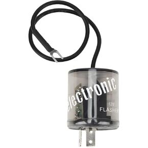 2 Pin 12V LED Flasher, Heavy Duty Car Electronic Flasher Blinker Relay with Ground Wire, Two Prong Round LED Flasher Relay Fix Turn Signal & Hazard Warn Hyper Flashing