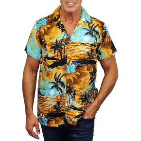 Funky Hawaiian Shirt, Shortsleeve, Parrot, Darkblue, XXL in Kuwait