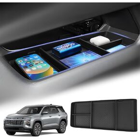 2025 Equinox Under Center Console Organizer for 2025+ Chevrolet Equinox Accessories TPE Lower Center Console Tray 2025 Chevy Equinox Console Organizer(NOT fit Equinox EV Version)