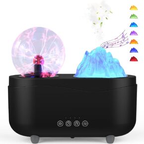 Simfree 260ml Essential Oil Diffuser - Aromatherapy Diffuser with Wireless Speaker, Plasma Ball, 7-Color LED Light, Waterless Auto-Off, Multifunctional Ultrasonic Diffuser for Home Office Yoga Black