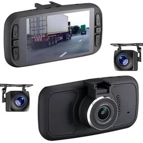 FalconEye Electronics EagleEye 2nd Gen Triple Cam 2K Dashcam, Records 3 Viewpoints Now with WiFi (Dash Cam + 128GB + Hardwire Kit)