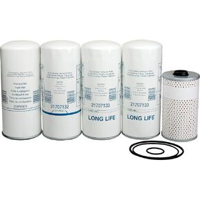 5 Pcs 85132685, 85105170 Oil Fuel Filter Kit Replaces 21707132, 21707133 (23658092), 20976003 (22480372), FF5369W Fits VOLVO VNL 760 860, VN, VNM, VNX, VHD, VAH truck VE D13 Engine (Pack of 1 Set)