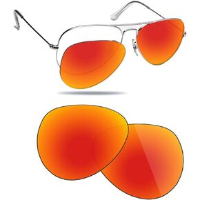 Polarized Lenses Replacement Compatible with RayBan Aviator RB3025 58mm Sunglasses, Impact Resistant & Perfect Fit