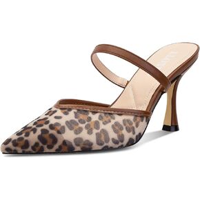 Women's Mesh Mule Heels for Women Close Pointed Toe High Heels Pumps Womens Heeled Sandals